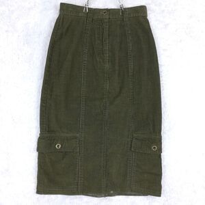 Bagatelle Womens Skirt Pencil‎ Corduroy Olive Green Knee Length Flap Pocket 4